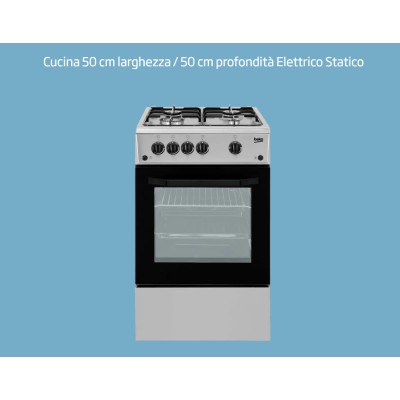 Cucina inox Beko forno elettrico 50x50 cm con Coperchio colore Silver