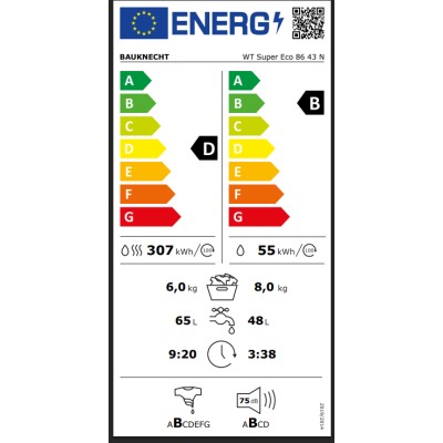 Lavasciuga 8kg + 6kg (frontale lingua tedesca)